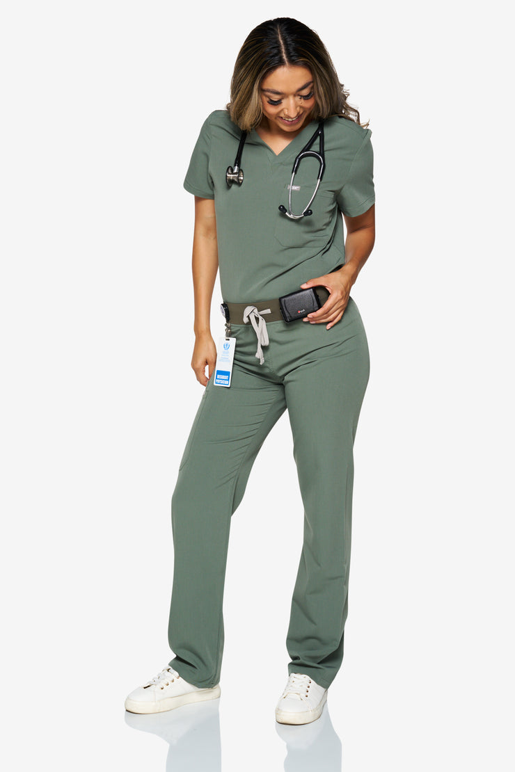 Olive Fit Straight Leg Scrub Pant | Shock Collection |