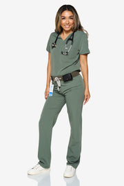 Olive Fit Straight Leg Scrub Pant | Shock Collection |