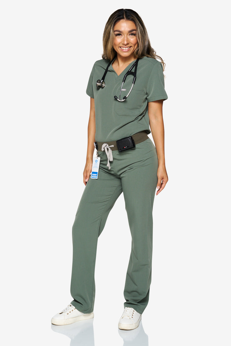 Olive Fit Straight Leg Scrub Pant | Shock Collection |