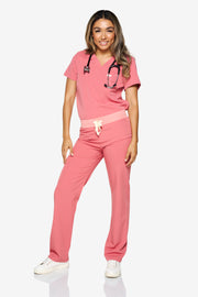 Pantalón médico de corte recto color malva | Colección de choque