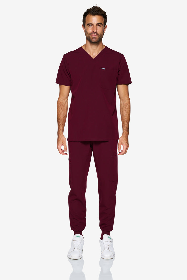 Burgundy Scrub Top | Pulse | MEN