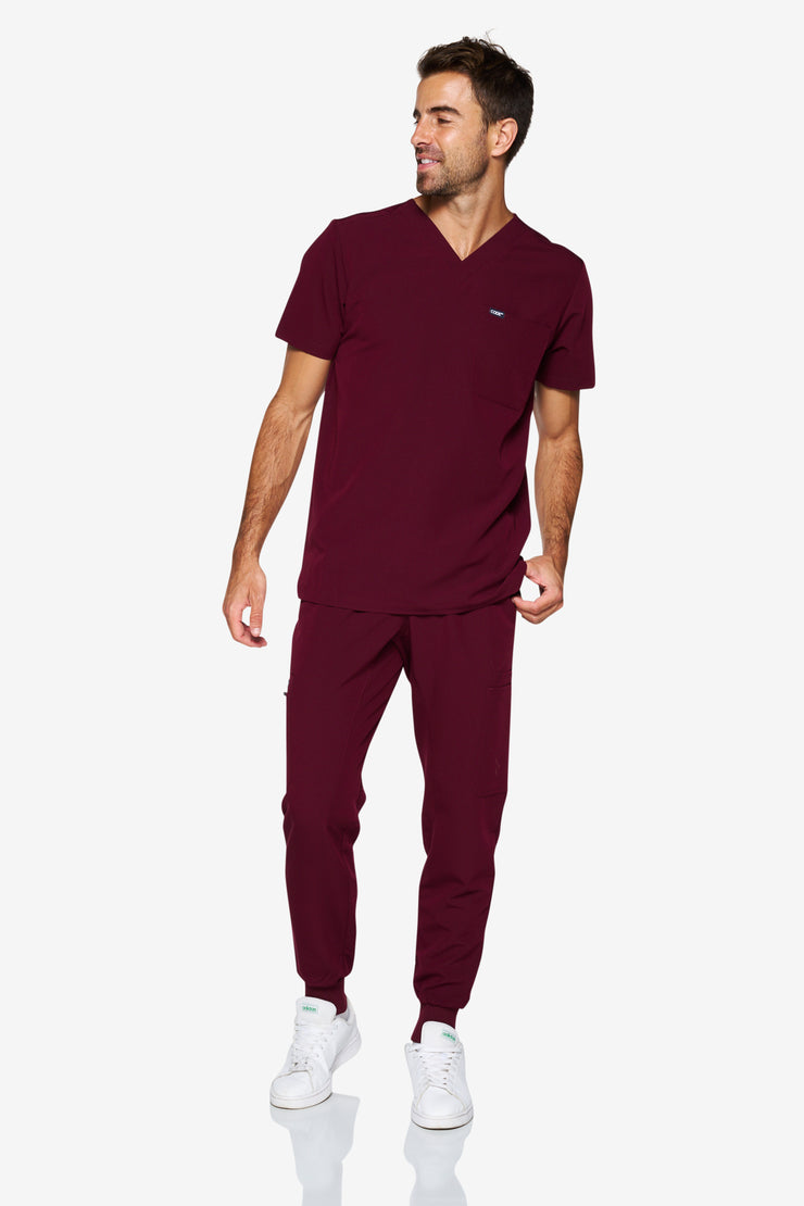 Burgundy Scrub Top | Pulse | MEN