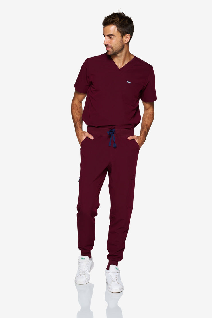 Burgundy Scrub Top | Pulse | MEN