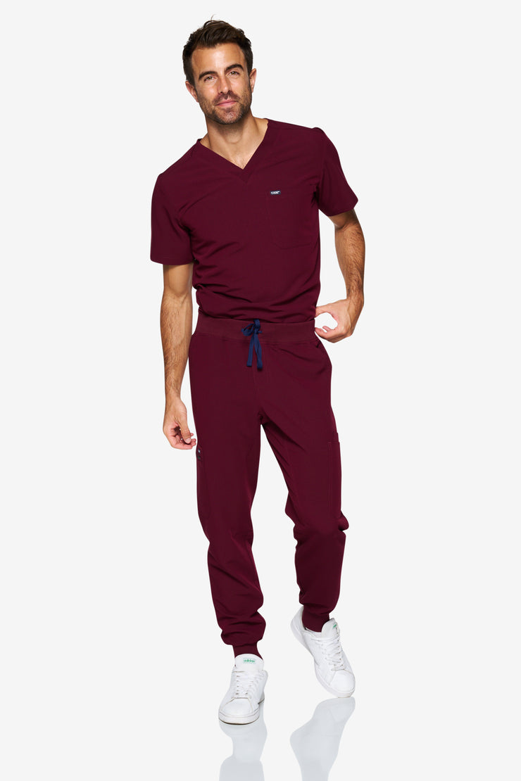Burgundy Scrub Top | Pulse | MEN