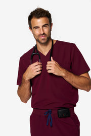 Burgundy Scrub Top | Pulse | MEN
