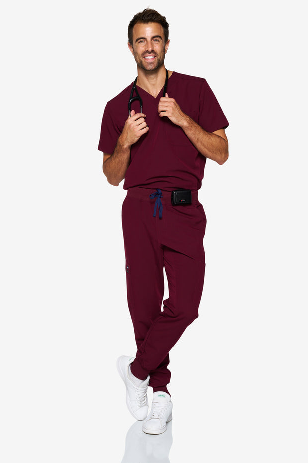 Burgundy Scrub Top | Pulse | MEN | FINAL SALE