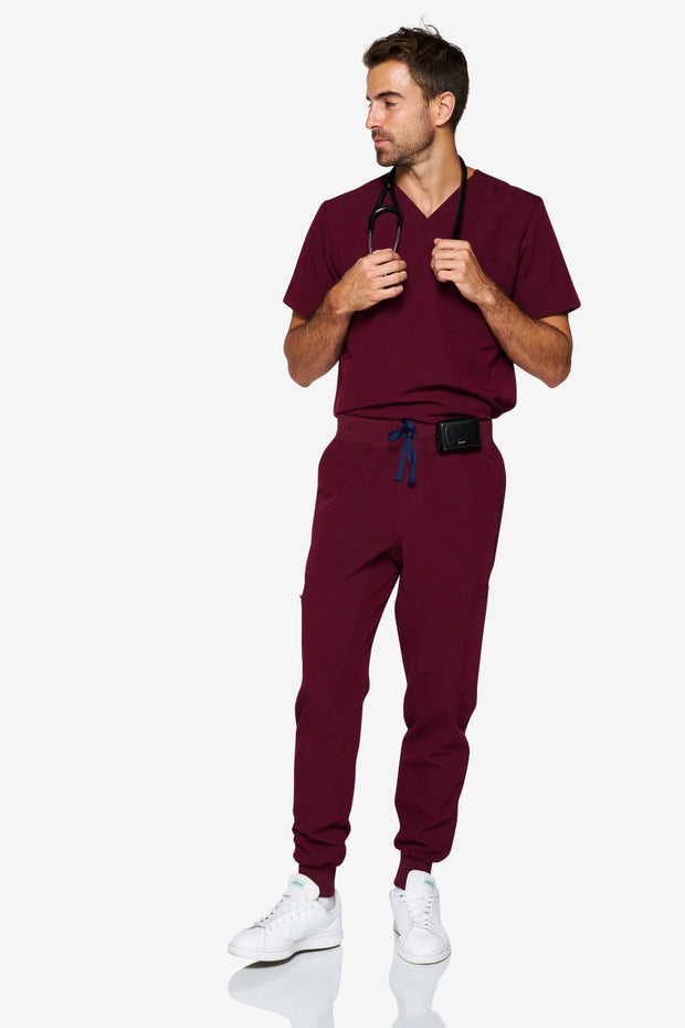 Burgundy Scrub Top | Pulse | MEN | FINAL SALE