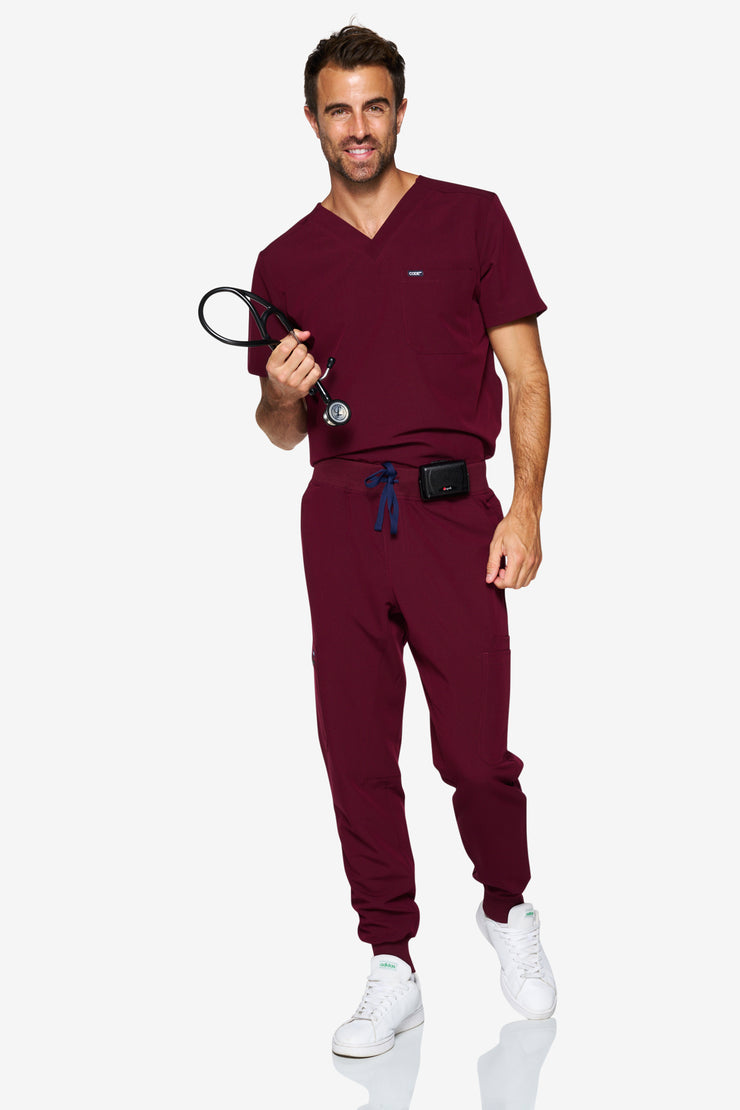 Burgundy Scrub Top | Pulse | MEN | FINAL SALE