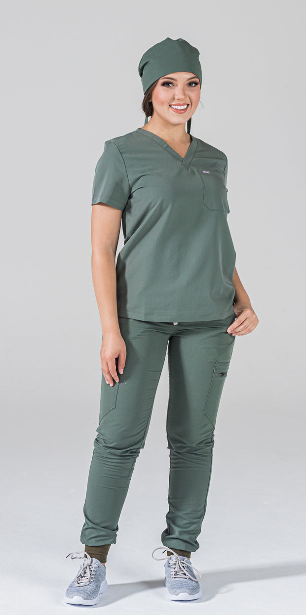 Olive Scrub Top | Neurogenic Shock - CODE NXT Scrubs