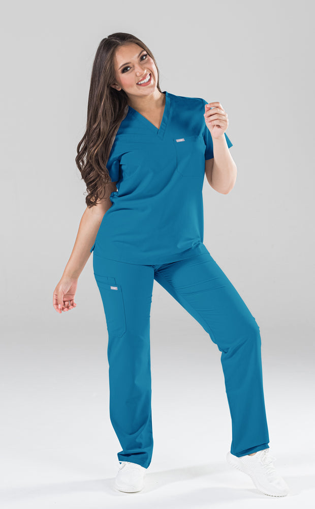 Pantalón médico de pierna recta Cyanosis Caribbean Blue | Colección Pulse VENTA FINAL