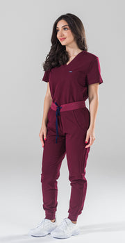 Burgundy Fit Scrub Jogger | Heme - CODE NXT Scrubs