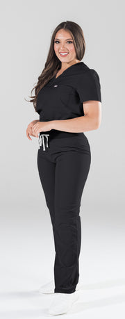 Black Fit Straight leg Scrub Pant | Shock Collection