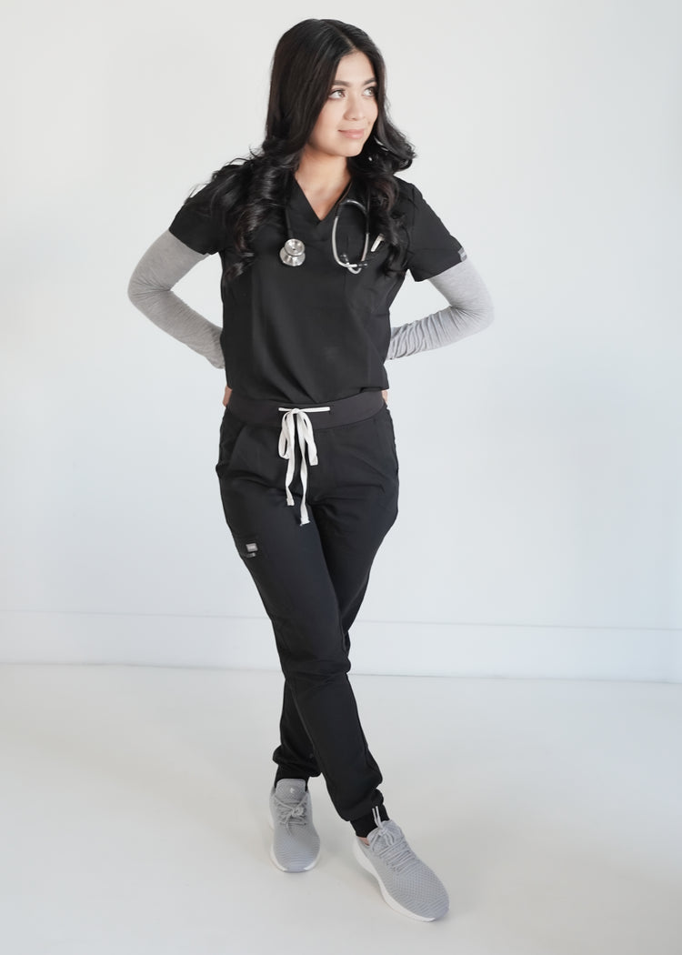 ◆BADBLOOD◆ Studded Jogger Trousers Easy Fit Black w-pts23- Cuffed Essential High Waist Joggers: Black– Pink Dot Styles