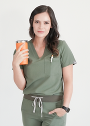 Olive Scrub Top | Neurogenic Shock - CODE NXT Scrubs