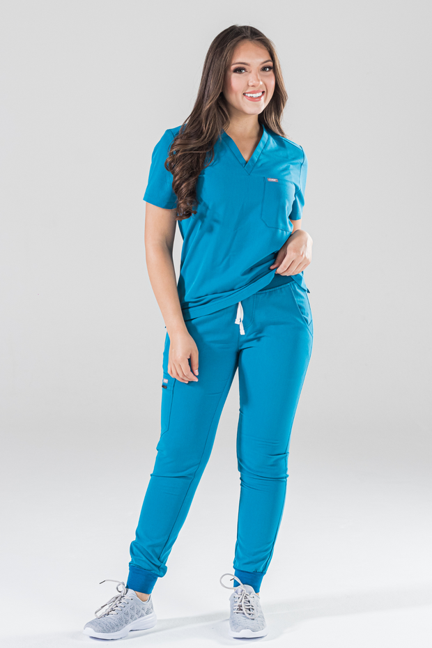 Caribbean Blue Fit Scrub Jogger | Cyanosis - CODE NXT Scrubs